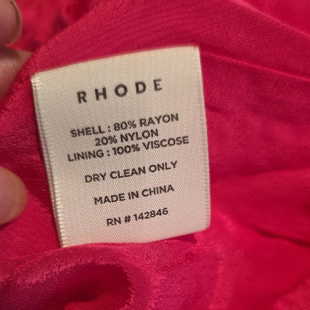 RHODE Bright Pink Puff-Sleeve Midi Dress - Picture 7 of 7